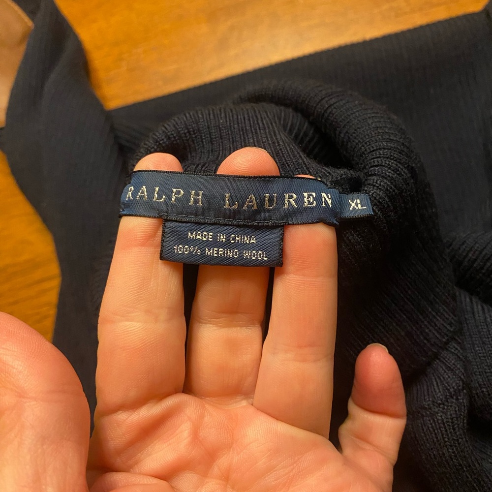 Ralph Lauren Long Sleeve Turtleneck Knit Dress with Elbow Patches - Picture 5 of 9